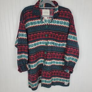 Victoria's Secret Country VTG 1990s Button Up Long Sleeve Fleece Size Large
